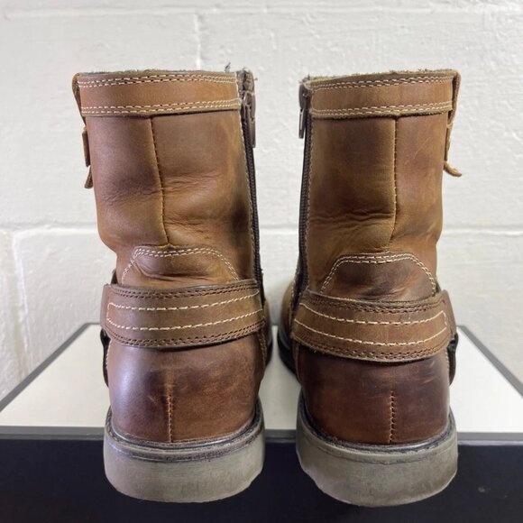 J. Murphy Ankle Boots Harness Brown Nubuck Zip Side Pull On Men's Size 9 M - Picture 6 of 10